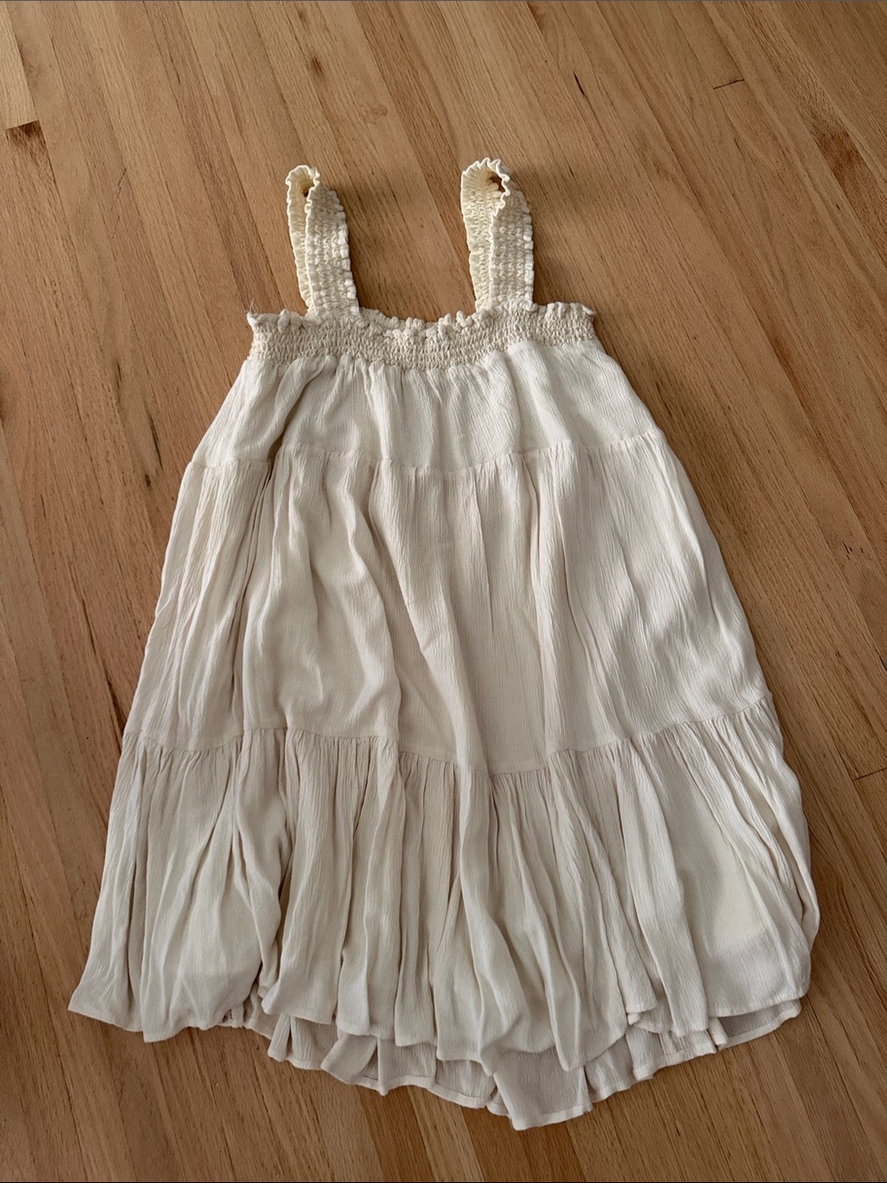 Like New - American Eagle Cream Tiered Sundress with Smocked Straps - Large - Picture 10 of 10
